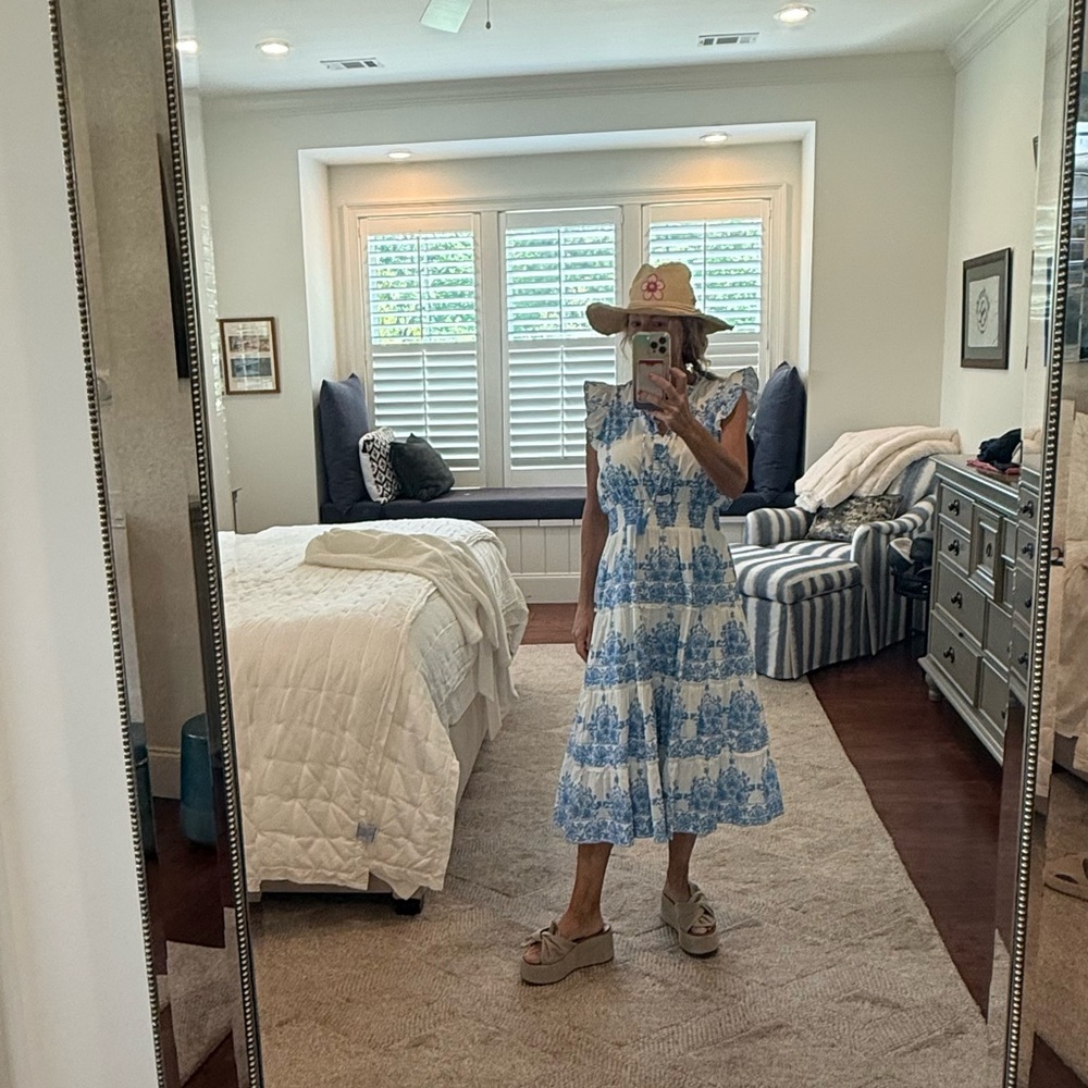 STS Blue and White Floral Maxi Dress